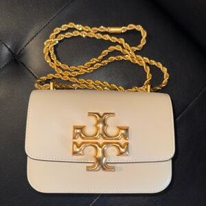 Tory Burch Small Eleanor Convertible Leather Shoulder Bag – Cream